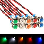 10pcs ac / dc 12 - 24v 6mm voyant led en mtal, diode ampoule led cbl, led indicateur panneau pilote ...