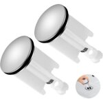 Longziming - 2pcs bouchon de vidange universel pour lavabo - bonde r�glable en laiton chrom� blanc - ...
