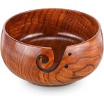 Longziming - bol tricot, bol a laine en bois wooden crochet yarn bowl 15x8cm, bol fil pr�venir les enchev�trem ...