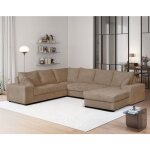 Bestmobilier - lorie - canap panoramique d'angle gauche 7 places convertible en velours ctel grosse ...