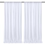 Lot de 1 mariage arche tenture, mariage voilage blanc drap�s en mousseline �lastique de (1. 5 2. 5m) ...