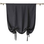 Lot de 1 rideau occultant court uni � nouer rideau romain de couleur unie pour petites fen�tres