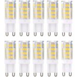 Lot de 10 ampoules led g9, blanc chaud 3000 k 5 w �quivalent � des ampoules halog�nes 40 w 420 lumens ...