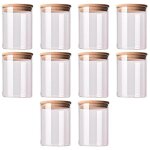 Feiyue - lot de 10 bocaux hermtiques en verre avec couvercle en bois de bambou