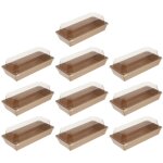 Feiyue - lot de 10 botes rectangulaires en papier kraft pour sandwichs, gteaux, pains, snacks, boulangeries, ...
