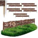 Lot de 10 bordures osier bogateco saule naturel 100x10 cm