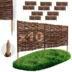 Lot de 10 bordures osier bogateco saule naturel 100x40 cm