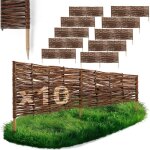 Lot de 10 bordures osier bogateco saule naturel 120x30 cm