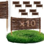 Lot de 10 bordures osier bogateco saule naturel 60x30 cm