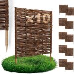 Lot de 10 bordures osier bogateco saule naturel 60x60 cm
