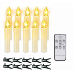 Lot de 10 bougies de no�l � led avec t�l�commande et minuterie � intensit� variable, bougies sans fil ...