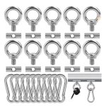 Lot de 10 but�es de rail de tuyau et 10 mousquetons en acier inoxydable, but�es d'auvent, kit de verrouillage ...