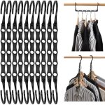 Lot de 10 cintres mince organisateurs gain de place - noir pour penderie / dressing - conomiseur d'espace ...