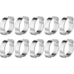 Lot de 10 colliers de serrage  deux oreilles galvaniss en fer zingu 523 mm pour tube de tuyau d'essence ...