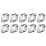Lot de 10 colliers de serrage  deux oreilles galvaniss en fer zingu 523 mm pour tube de tuyau d'essence ...