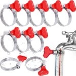 Lot de 10 colliers de serrage inox 304 ? colliers pour tuyau de gaz automobile avec poign�e ergonomique, ...