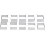 Lot de 10 emporte - pi�ces en acier inoxydable robuste et pour la p�tisserie (carr�)