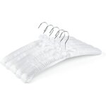 Lot de 10 extra longs cintres en satin blanc 38cm, cintre en soie douce pour mari�e t - shirts chemises ...