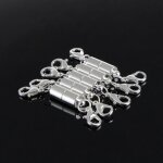 Lot de 10 fermoirs mousquetons magntiques cylindriques rversibles en argent