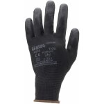 Eurotechnique - lot de 10 paires de gants manutention polyester noir - paume endpu noir taille 6