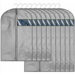 Lot de 10 housse � v�tements anti - poussi�re housse de protection avec zip pour veste manteau gris