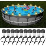 Lot de 10 lampes solaires de piscine, de cl�ture, �clairage de piscine, �clairage de bassin, lampes solaires ...