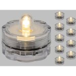 Lot de 10 lampions bougies chauffe - plat led submersibles blanc chaud à piles lotti Lot de 10 lampions bougies chauffe - plat led submersibles blanc chaud à piles lotti