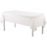 Lot de 10 nappes de couleur unie (blanc 137�274cm) pour tables rectangulaires nappes jetables en plastique ...