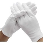 Lot de 10 paires de gants en coton blanc, taille xl, blancs, gants en coton, confortables et respirants, ...
