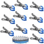 Lot de 10 pinces en m�tal pour piscine hors sol - pince bache piscine avec forte force de serrage, pince ...