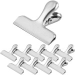 Lot de 10 pince m�tallique argent�, 76mm pince fermeture sachet alimentaire en acier inoxydable alimentaire ...