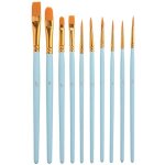 Lot de 10 pinceaux acryliques ? pinceaux d'artiste en nylon ? pour acrylique, huile, aquarelle et gouache ...