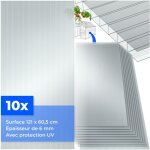 Lot de 10 plaques doubles shiny en polycarbonate découpables - 121 x 60, 5 x 0, 6 cm Lot de 10 plaques doubles shiny en polycarbonate découpables - 121 x 60, 5 x 0, 6 cm