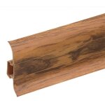 Lot de 10 plinthes goulotte passe - c�ble pvc 59 mm - 1, 10 m avec angles, raccords et but�es ch�ne