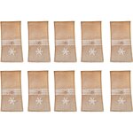 Lot de 10 pochettes porte - ustensiles rustiques réutilisables pour la mise en place de la table Lot de 10 pochettes porte - ustensiles rustiques réutilisables pour la mise en place de la table