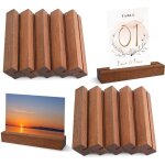 Lot de 10 porte - cartes en bois, support en �b�ne servant de porte - cartes de table, porte - menus, ...