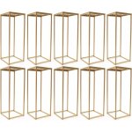 Lot de 10 pots de fleurs en m�tal dor� - pour mariage - pour plantes de mariage - plancher de fleurs ...