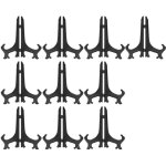 Lot de 10 pr�sentoirs en plastique transparents pour assiettes, photos et bols.