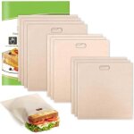 Lot de 10 sac pour grille - pain, r�utilisables antiadh�sifs sacs � toasts grille - pain sacs de rangement ...