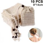 Lot 10 sacs  savon fibres naturelles, rcupre restes, moussants, bio, avec pochette