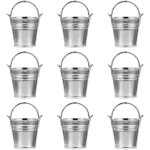 Lot de 10 seaux en métal avec support en métal pour fête, petits seaux décoratifs, mini seaux à dragées, ... Lot de 10 seaux en métal avec support en métal pour fête, petits seaux décoratifs, mini seaux à dragées, ...