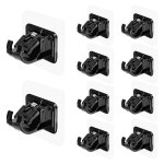 Lot de 10 supports adhsifs pour tringle  rideau - sans perage - en plastique - facile  coller - pour ...
