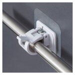 Lot de 10 supports adhsifs pour tringle  rideau - sans perage - en plastique - facile  coller - pour ...