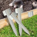 Lot de 10 supports de fixation en mtal robustes, piquets pour bordure, parterre, jardin, paysage, pelouse, ...