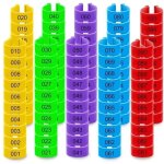 Lot de 100 anneaux pour cuisses de poulet, boutons - pression rglables en plastique, anneaux numrots ...