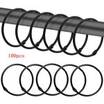 Lot de 100 anneaux de rideau de douche, crochets de rideau de douche d�coratifs antirouille en m�tal ...