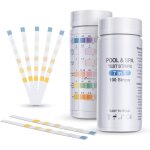 Lot de 100 bandelettes piscine, 7 en 1 bandelettes test pour piscine, spa et jacuzzi, analyse qualit ...