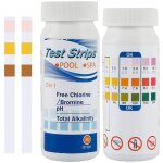 Lot de 100 bandelettes de test 3 en 1 pour piscine, spa, jacuzzi, piscine, eau claire, ph chlore, brome, ...