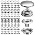 Lot de 100 boutons pression en acier inoxydable pour bateau, toile, sac en cuir, loisirs cratifs 15 ...
