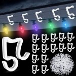 Lot de 100 crochets pour guirlandes lumineuses de noël, crochets pour gouttières extérieures, clips en ... Lot de 100 crochets pour guirlandes lumineuses de noël, crochets pour gouttières extérieures, clips en ...